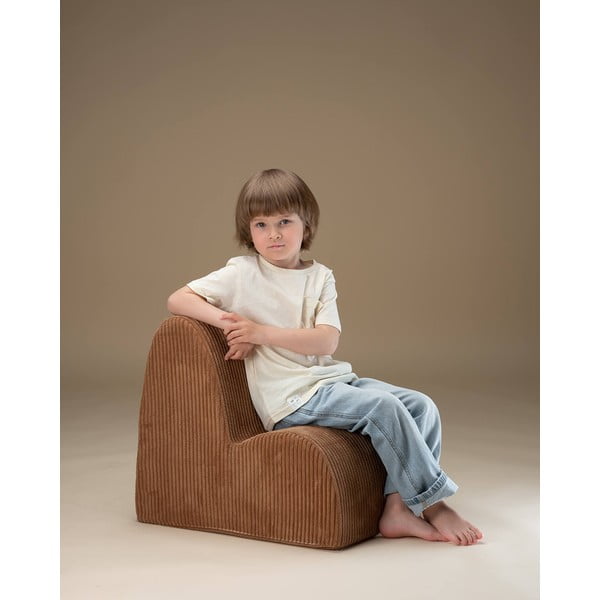 Hnědé manšestrové dětské křesílko Cloud – Wigiwama-image-2