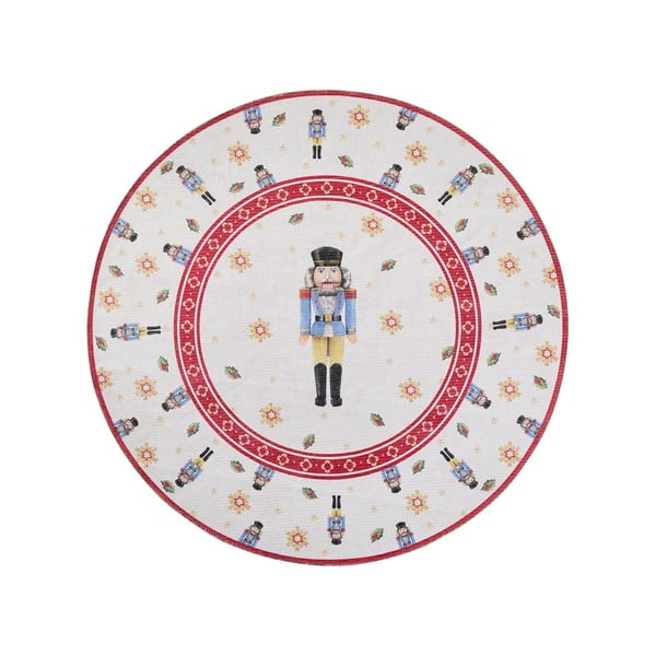 Červený kulatý koberec s vánočním motivem ø 160 cm Toy's Delight Nutcracker – Villeroy&Boch