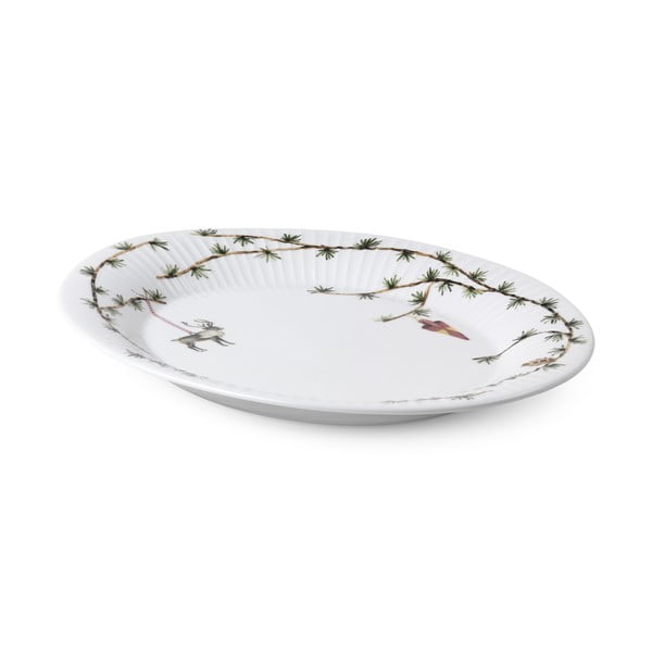 Bílý porcelánový servírovací talíř s vánočním motivem 27x34 cm Hammershøi – Kähler Design