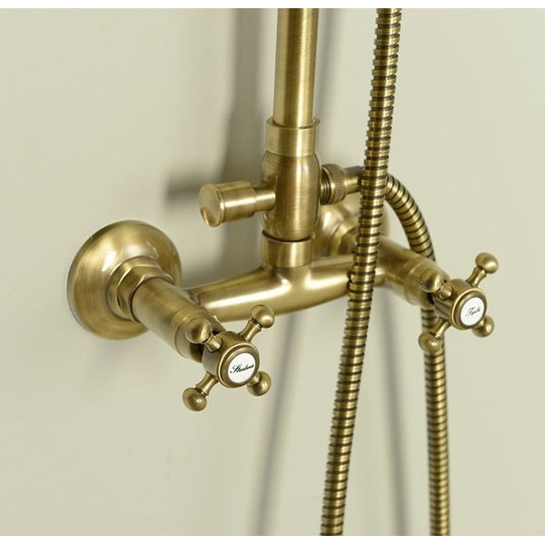 Mosazný sprchový set v bronzové barvě s hlavovou sprchou a ruční sprchou 142 cm Antea – Sapho-image-1