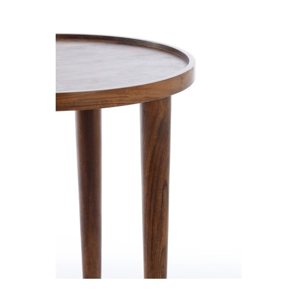 Kulatý odkládací stolek z masivu akácie ø 49 cm Qiano – Light & Living-image-3