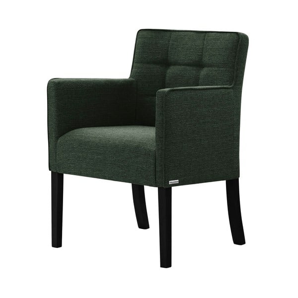 Zelená židle s černými nohami z bukového dřeva Ted Lapidus Maison Freesia