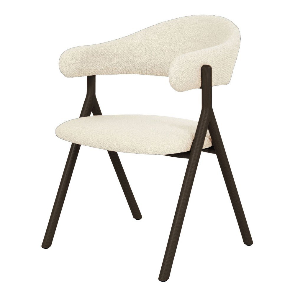 Černé/krémové čalouněné jídelní křeslo s područkami Frances – Unique Furniture