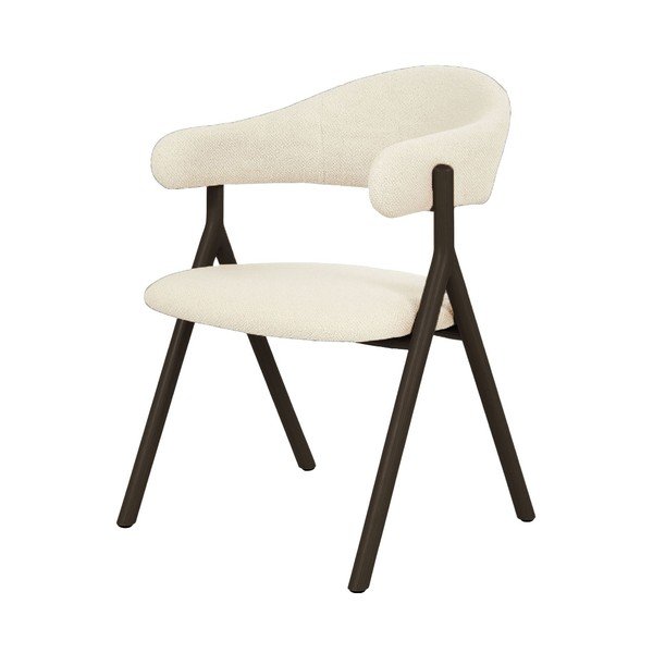 Černé/krémové čalouněné jídelní křeslo s područkami Frances – Unique Furniture
