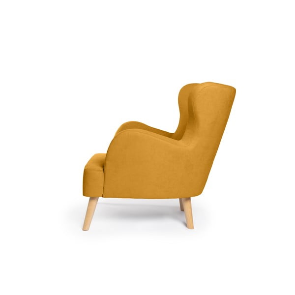 Křeslo ušák v hořčicové barvě Noemye – Bonami Selection-image-3