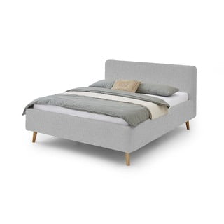 Šedá čalouněná dvoulůžková postel s úložným prostorem s roštem 180x200 cm Mattis - Meise Möbel