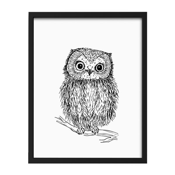 Zarámovaný plakát We Love Home Owl, 40 x 50 cm