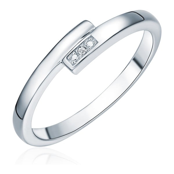 Stříbrný prsten s pravým diamantem Tess Diamonds Cornélie, vel. 54 cm