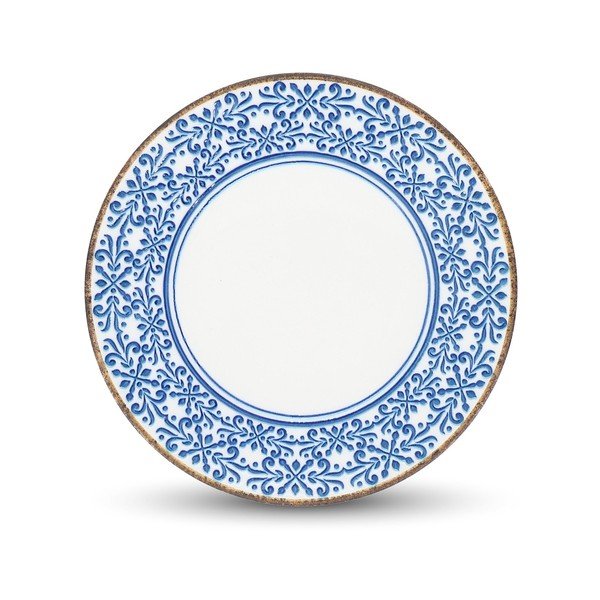 Bílý/modrý porcelánový talíř ø 25 cm Azul – BonBistro