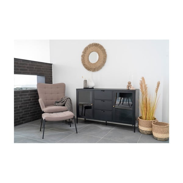 Černá kovová komoda 140x85 cm Dalby – House Nordic-image-1