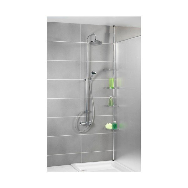 Teleskopická rohová police do sprchy Wenko Prea Shiny, 28 x 20 cm-image-2