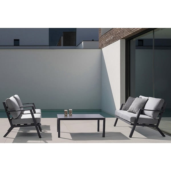 Šedý hliníkový zahradní lounge set pro 4 Harley   – Bizzotto-image-2