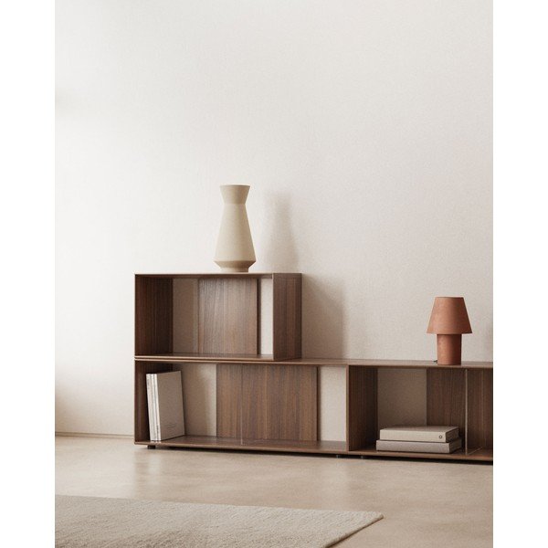 Modulární policový systém v dekoru ořechu v přírodní barvě 6 ks 168x114 cm Litto – Kave Home-image-1