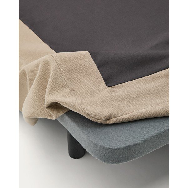 Taupe čalouněná dvoulůžková postel bez čela 180x200 cm Jaira – Kave Home-image-3