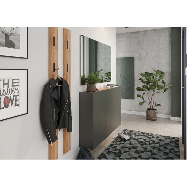 Antracitová závěsná skříňka v dekoru dubu 138x87x25 cm Libbiano – Germania-image-1