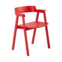 Červená jídelní židle s područkami z dubového dřeva Flip – Gazzda