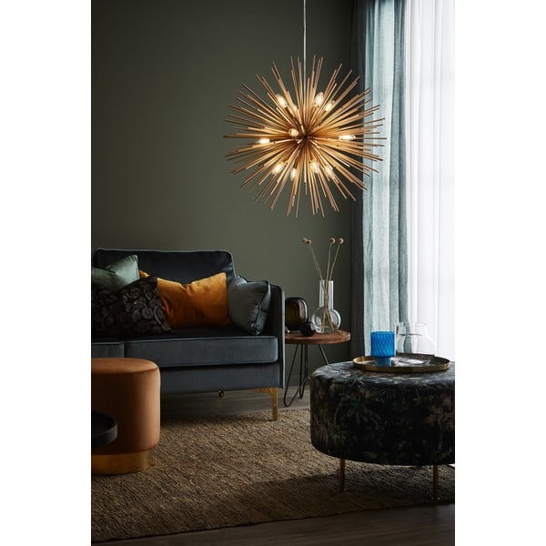 Závěsné svítidlo ve zlaté barvě s kovovým stínítkem 72x72 cm Soleil - Markslöjd-image-1