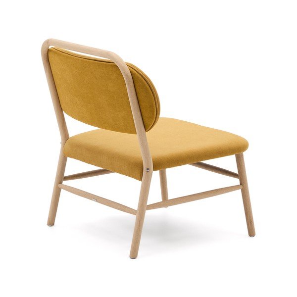 Žinylkové křeslo v hořčicové barvě Helda – Kave Home-image-4