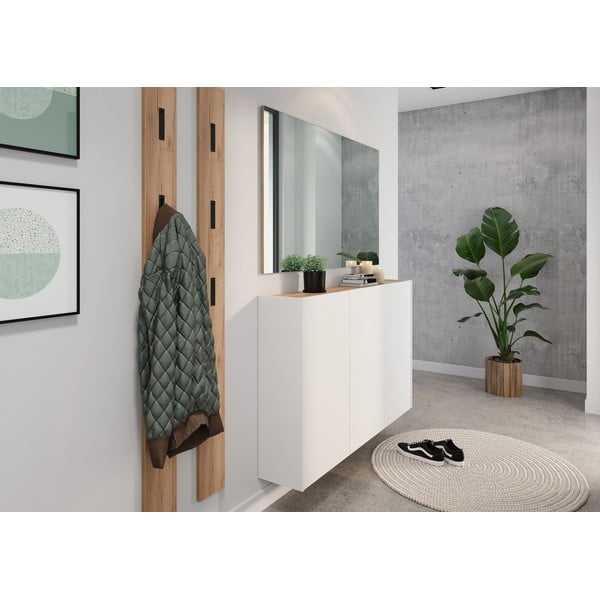 Bílá závěsná skříňka v dekoru dubu 138x87x25 cm Libbiano – Germania-image-4