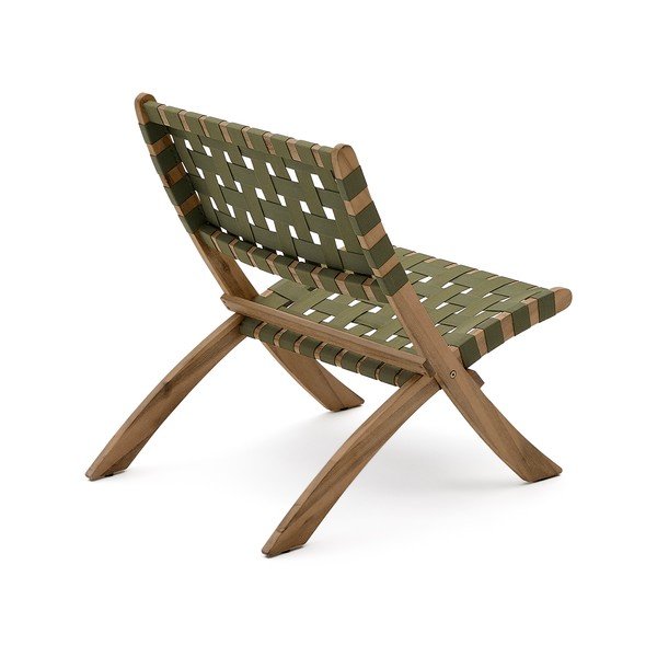 Zelené dřevěné zahradní křeslo Chabeli – Kave Home-image-4