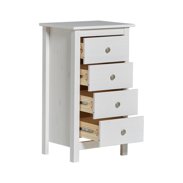 Bílá vysoká komoda z borovicového dřeva 46x80 cm Berna – Marckeric-image-3