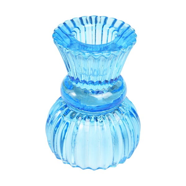 Nízký modrý skleněný svícen – Rex London-image-1