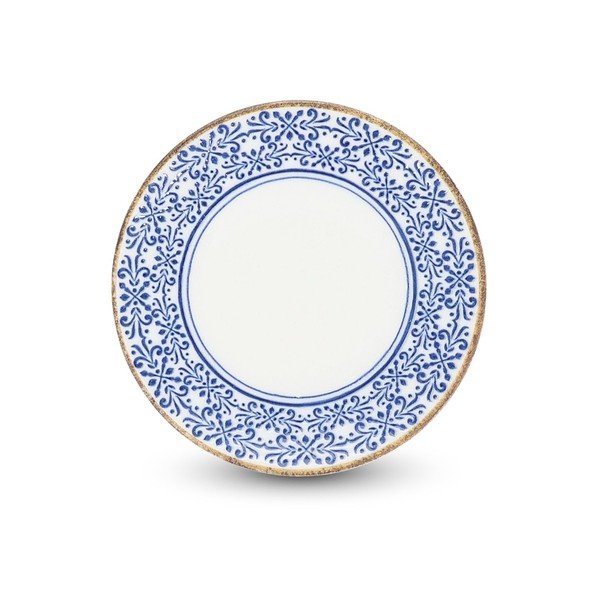 Bílý/modrý dezertní  porcelánový talíř ø 16 cm Azul – BonBistro