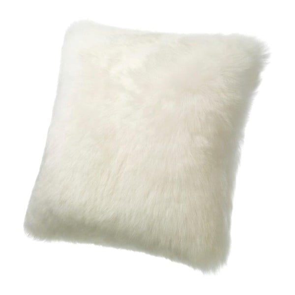 Bílý vlněný polštář z ovčí kožešiny Auskin Erving, 50 x 50 cm