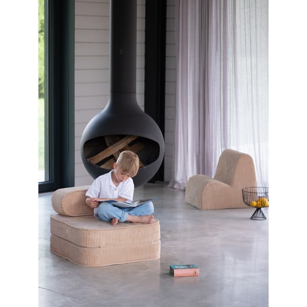 Světle hnědé manšestrové dětské křesílko Flip – Wigiwama-image-3