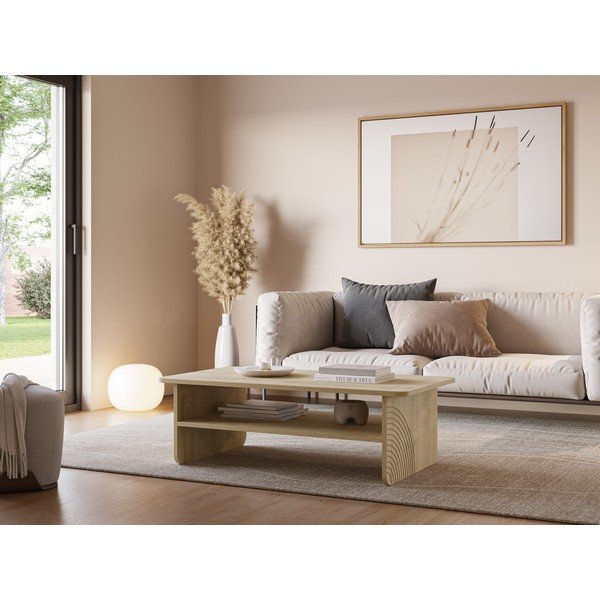 Konferenční stolek s deskou v dubovém dekoru v přírodní barvě 60x110 cm Daira – Marckeric-image-1