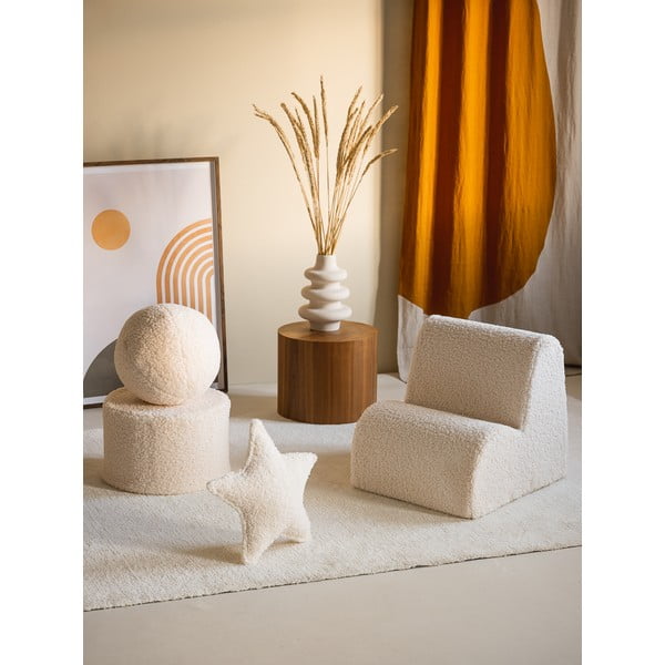 Krémové dětské křesílko z textilie bouclé Cloud – Wigiwama-image-4