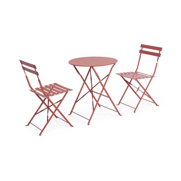 Ocelový zahradní jídelní set v terakotové barvě pro 2 Austin – Bizzotto-image-2