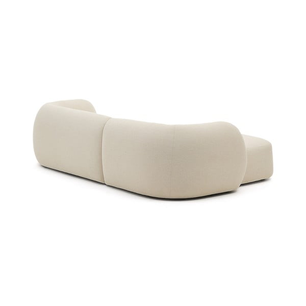 Krémová žinylková rohová pohovka (levý roh/s lenoškou) Martina – Kave Home-image-4