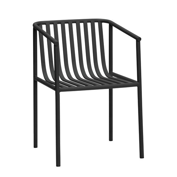 Černé kovové zahradní křeslo Villa – Hübsch