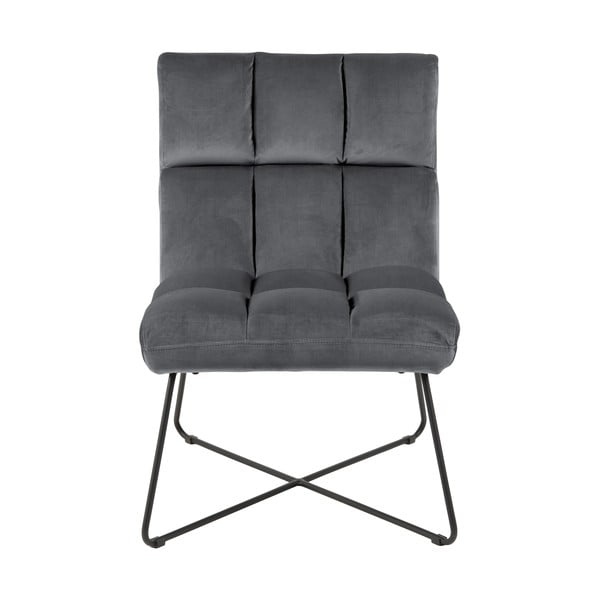 Šedé sametové křeslo Alba – Actona-image-2