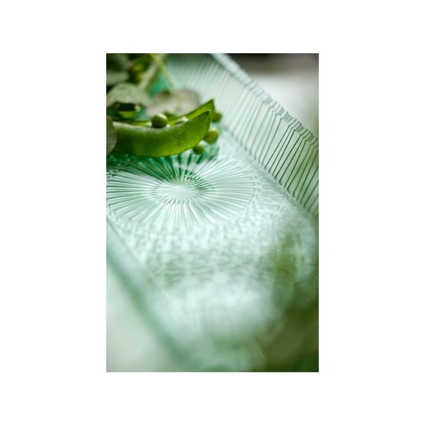 Zelený skleněný servírovací talíř 14x38 cm Kusintha – Bitz-image-3
