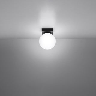 Černé stropní svítidlo se skleněným stínidlem ø 12 cm Umerta – Nice Lamps