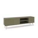 Zelený matný TV stolek 180x53x40 cm Campus – Marckeric