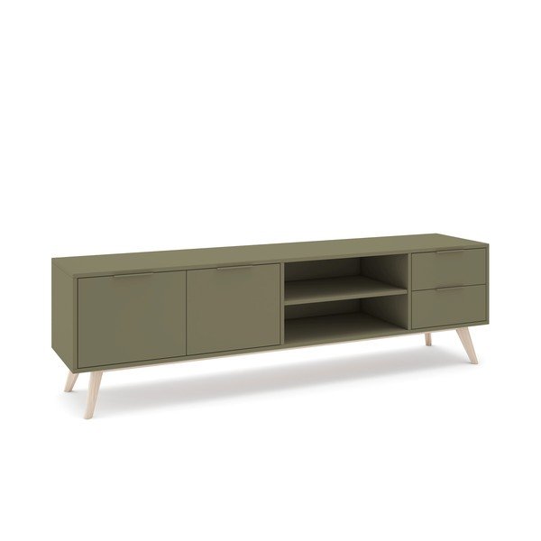 Zelený matný TV stolek 180x53x40 cm Campus – Marckeric