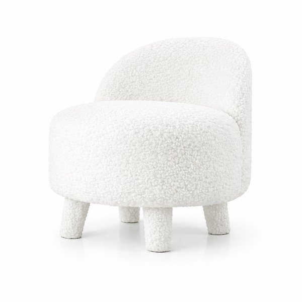 Bílé dětské křesílko z textilie bouclé Moouv – Artie