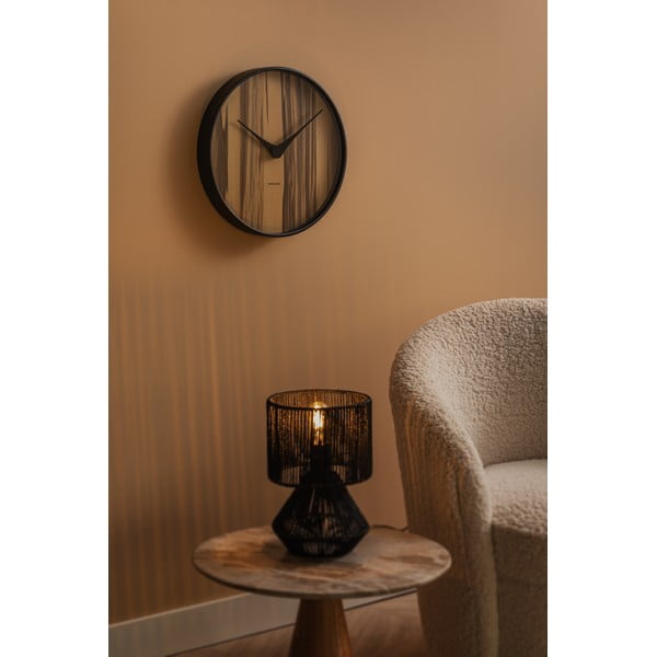 Černá stolní lampa se stínidlem z papírového výpletu (výška 30 cm)  Forma  – Leitmotiv-image-1