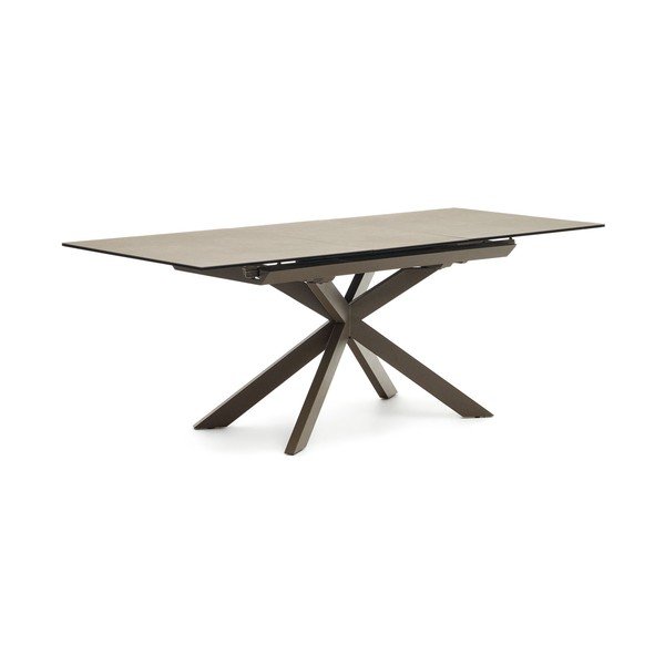 Hnědý rozkládací jídelní stůl s keramickou deskou 90x160 cm Atminda – Kave Home-image-4