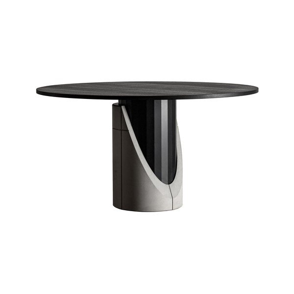 Kulatý jídelní stůl s deskou v dubovém dekoru 140x140 cm Sharp - Lyon Béton-image-2