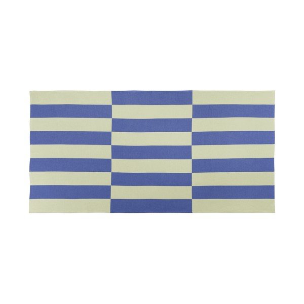 Světle žlutá/modrá bavlněná plážová osuška 100x160 cm Su – noo.ma