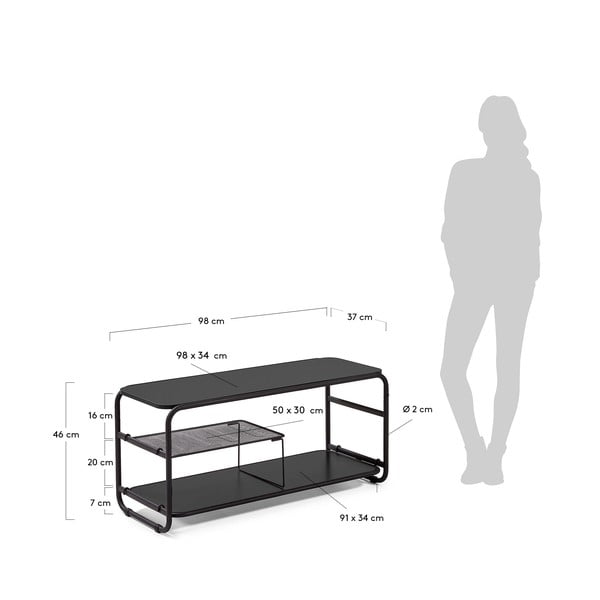 Černý televizní stolek Kave Home Academy, 98 x 46 cm-image-4