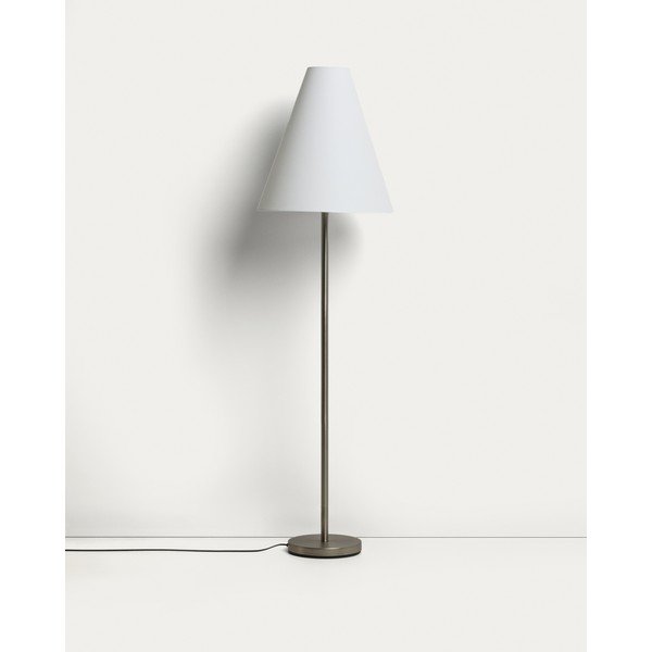 Stojací lampa ve stříbrné barvě s textilním stínidlem (výška 153 cm) Navat – Kave Home-image-3