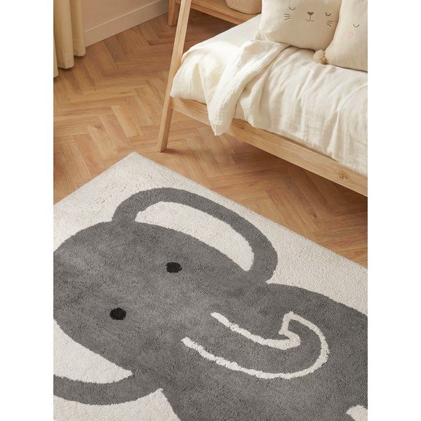 Šedý/krémový pratelný/ručně tkaný bavlněný dětský koberec 140x200 cm Snuggle Emil – Hanse Home-image-2