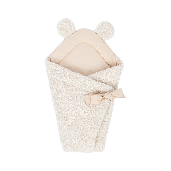 Krémová dětská zavinovačka s beránkem 35x65 cm – Meowbaby