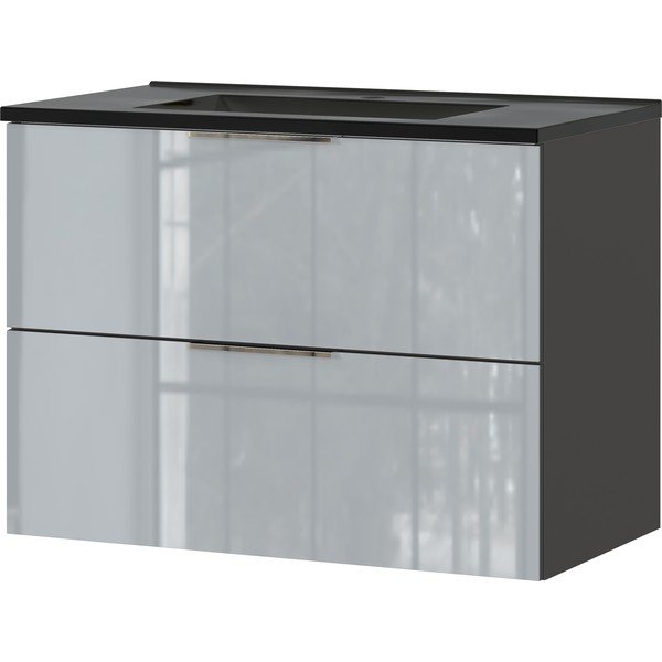 Černo-šedá závěsná skříňka s umyvadlem 81x61 cm Vasio – Germania-image-2