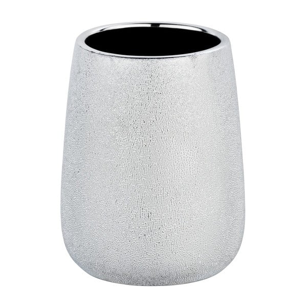 Keramický kelímek na zubní kartáčky ve stříbrné barvě Wenko Glimma-image-2